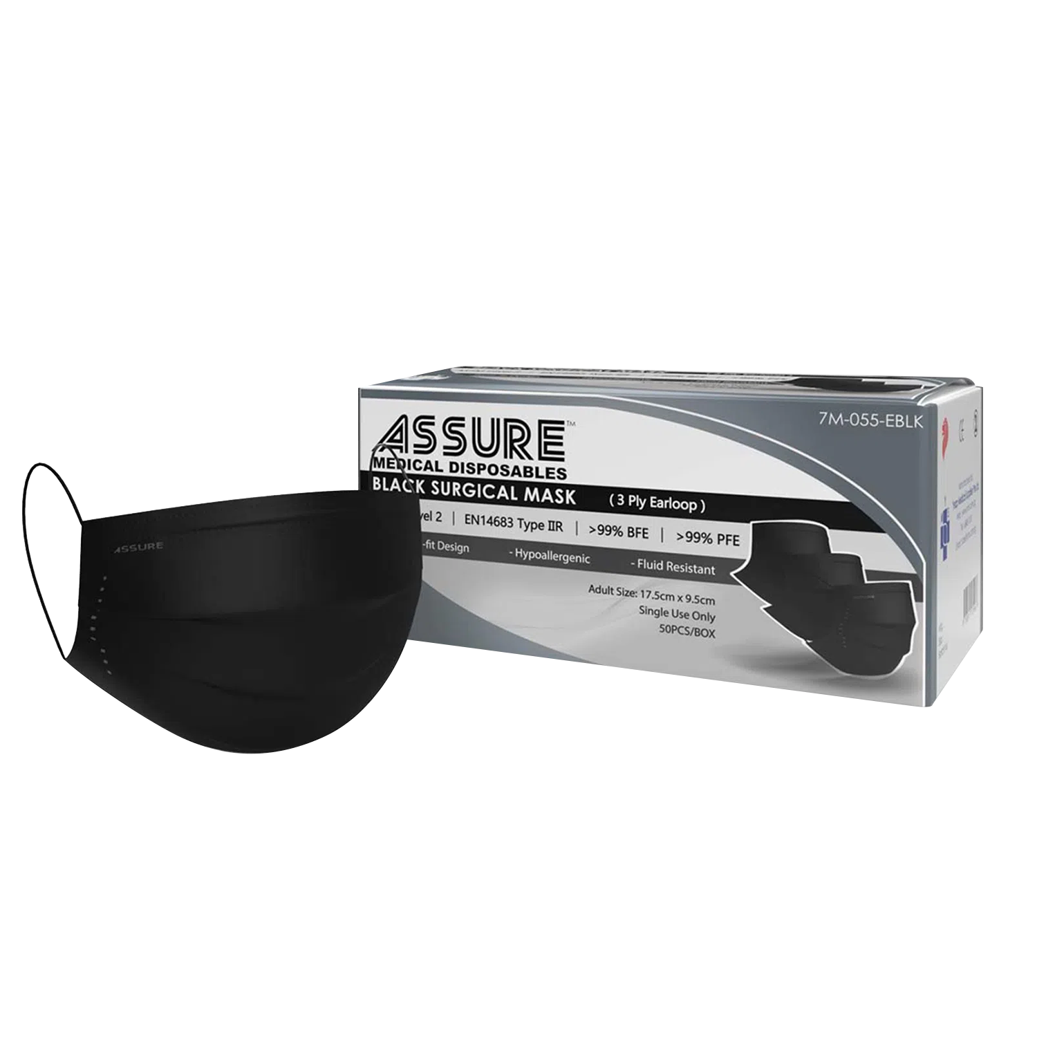 Assure black mask with box