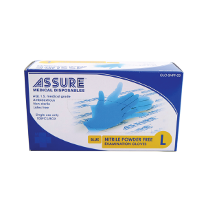 Assure Blue Soft Nitrile Powder Free Gloves